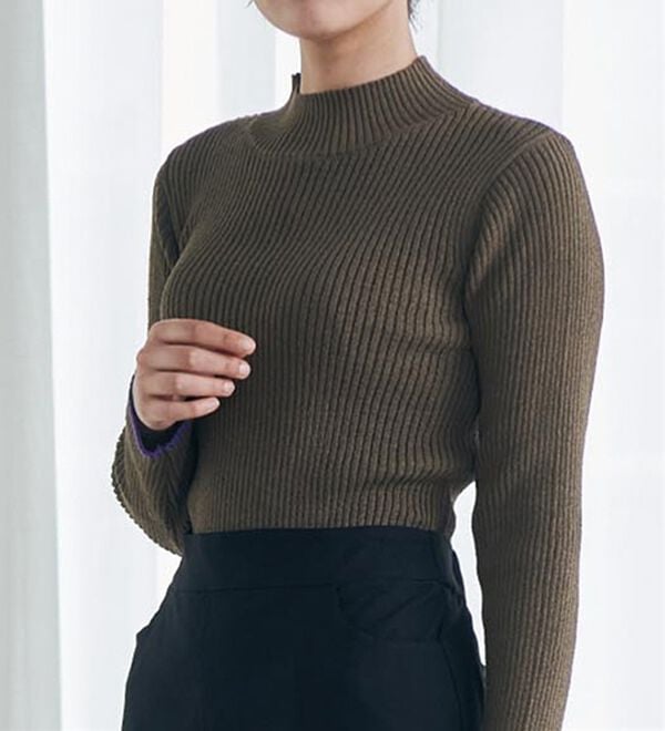 RANAN（ラナン）の「もちもちリブパイピングハイネックニット（ニット・セーター）」｜詳細画像