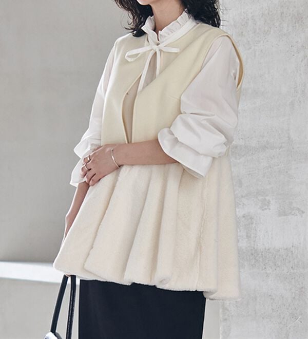 RANAN（ラナン）の「ペプラムファー切替ジレ（ジレ）」｜詳細画像