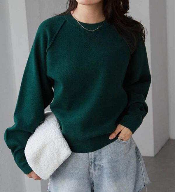 RANAN（ラナン）の「パチパチしにくい！大人のきれいめトレーナーニット（ニット・セーター）」｜詳細画像