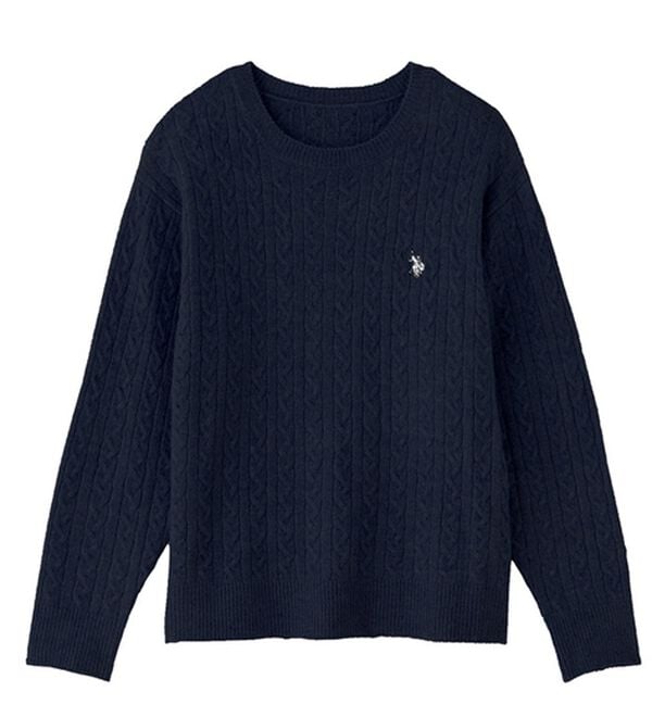 RANAN（ラナン）の「＜U.S.POLO ASSN.ユーエスポロアッスン＞ ワンポイントケーブルニット（ニット・セーター）」｜詳細画像