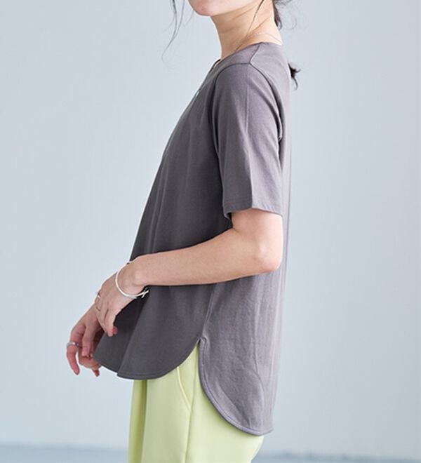 RANAN（ラナン）の「＜BC＞綿100％ひんやりラウンドヘムプルオーバー（カットソー）」｜詳細画像