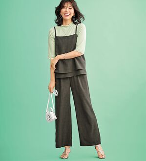 BELLUNA（ベルーナ）の「サラリ麻調素材ビスチェセットアップ（セットアップ）」｜詳細画像