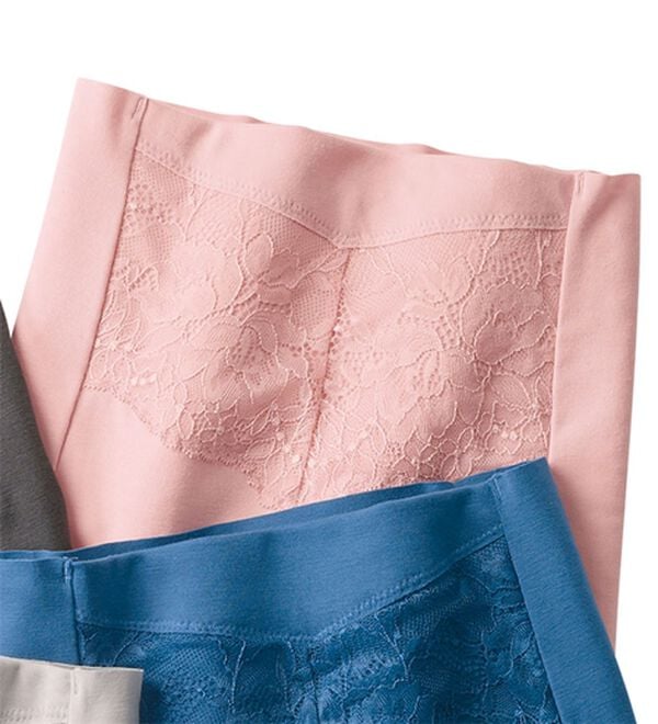 LAVIENNE（ラヴィエンヌ）の「楽なママお外に出れる綿混ショーツ単品（ショーツ）」｜ピンク