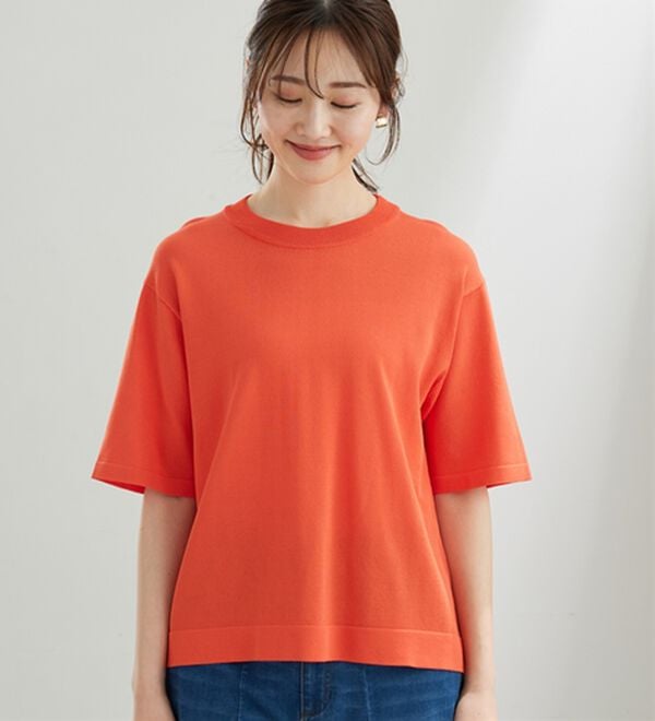 BELLUNA（ベルーナ）の「【快適Ｌａｂ．】シャリ冷！洗える多機能ニットＴシャツ（ニット・セーター）」｜詳細画像