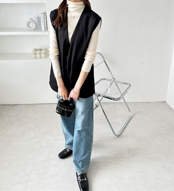 GeeRA（ジーラ）の「リネンライクスラブプルオーバーベスト（ベスト）」｜詳細画像