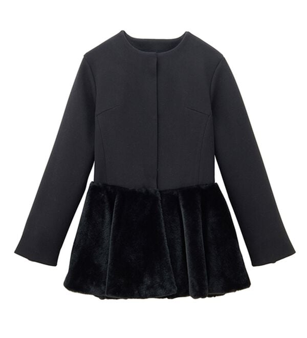 RANAN（ラナン）の「ペプラムファー切替コート（ハーフコート）」｜詳細画像