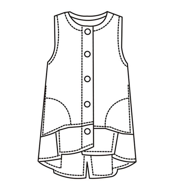 BELLUNA（ベルーナ）の「綿麻素材切替デザインロングベスト（ベスト）」｜詳細画像