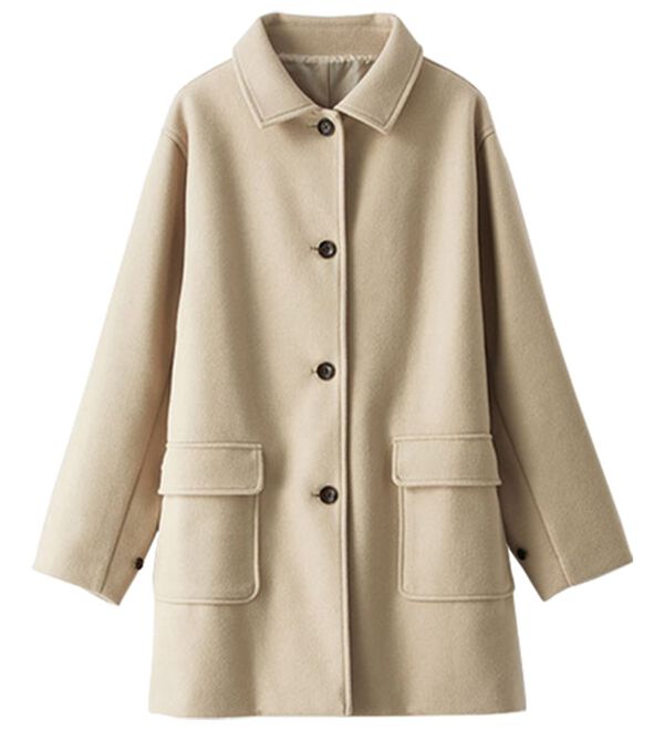 BELLUNA（ベルーナ）の「ウール調ステンカラーコート（ハーフコート）」｜詳細画像