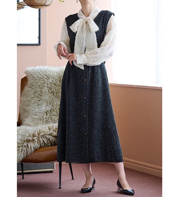 RANAN（ラナン）の「２ＷＡＹ！ツイード素材ジャンパードレス（ジャンパースカート）」｜詳細画像