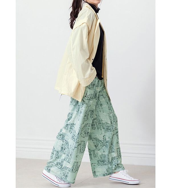 RANAN（ラナン）の「スカーフプリントセミワイドパンツ（フルレングスパンツ）」｜詳細画像