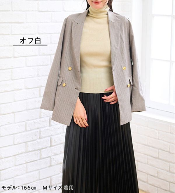 BELLUNA（ベルーナ）の「＜＆ｃｏｃｏｃｈｉ＞ハピネスコットン１００％&times;吸湿発熱リブタートルニット（ニット・セーター）」｜詳細画像