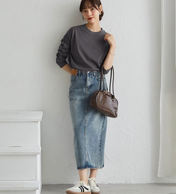 RANAN（ラナン）の「【選べる袖丈】ひんやり！＜BC＞綿100％プチハイネックＴシャツ（カットソー）」｜詳細画像