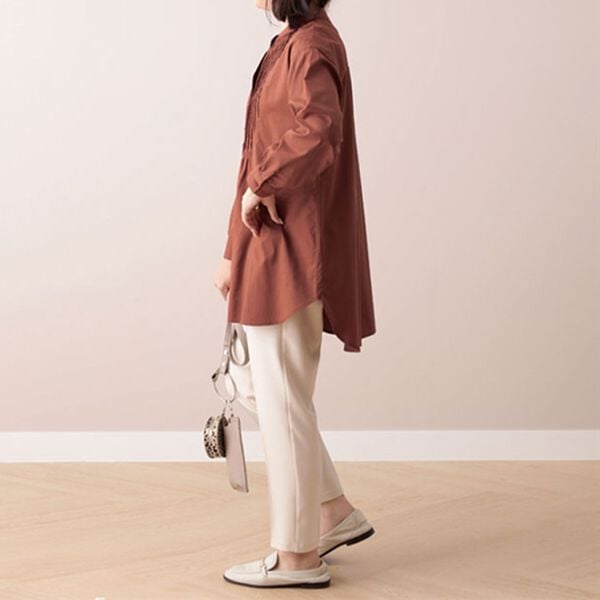 BELLUNA（ベルーナ）の「バンドカラーピンタック使いシャツチュニック（チュニック）」｜詳細画像