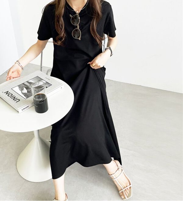 GeeRA（ジーラ）の「【接触冷感】フレアーシルエットロングワンピース（ロングワンピース）」｜詳細画像