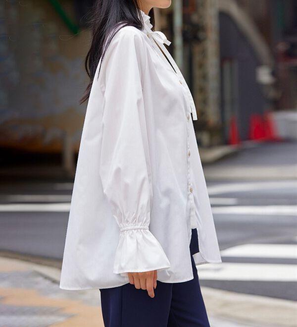 RANAN（ラナン）の「プチフリルリボン付きブラウス（ブラウス）」｜詳細画像