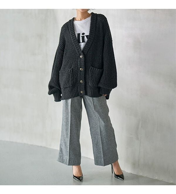 RANAN（ラナン）の「ボタンデザインハイウエストワイドパンツ（フルレングスパンツ）」｜詳細画像