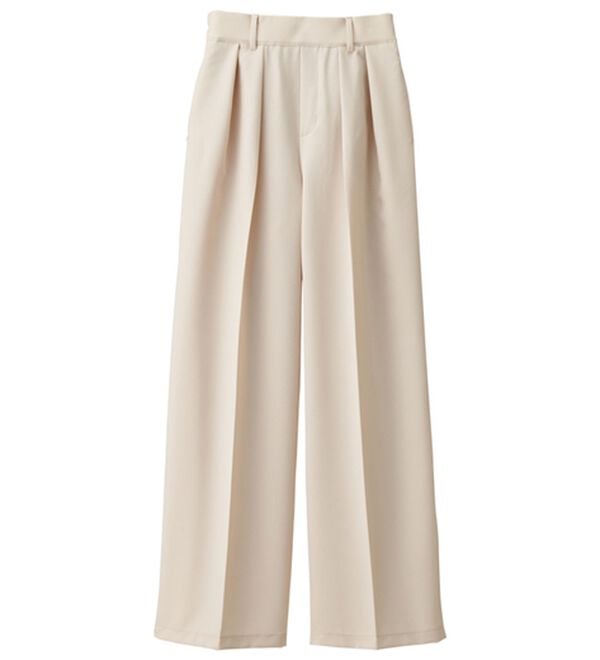 RANAN（ラナン）の「【選べる股下】きれい見え２タックワイドスラックス（ワイドパンツ・ガウチョ）」｜詳細画像