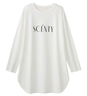 Viola e Viola（ヴィオラ エ ヴィオラ）の「ひんやり＆さらり綿混チュニックＴシャツ（チュニック）」｜ホワイトロゴ／長袖