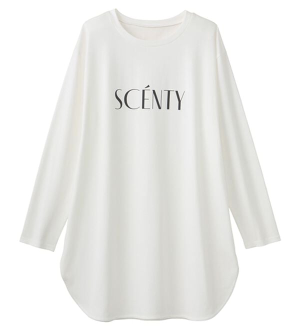 Viola e Viola（ヴィオラ エ ヴィオラ）の「ひんやり＆さらり綿混チュニックＴシャツ（チュニック）」｜ホワイトロゴ／長袖