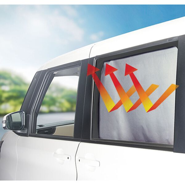 「【遮夏】生地使用　車のサイドカーテン２枚組（レジャー・カー用品）」｜詳細画像