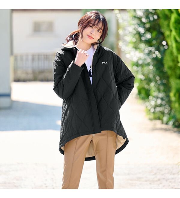 RANAN（ラナン）の「【新色追加】＜ＦＩＬＡ＞裏ボアフリースキルトコート（ハーフコート）」｜詳細画像
