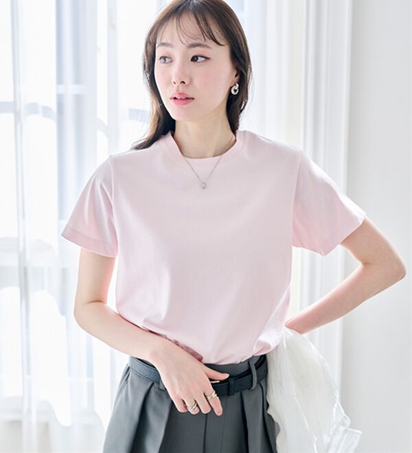 RANAN（ラナン）の「【5つの機能付】ひんやり着回し抜群ベーシックＴシャツ＜選べる着丈＞（Tシャツ）」｜詳細画像