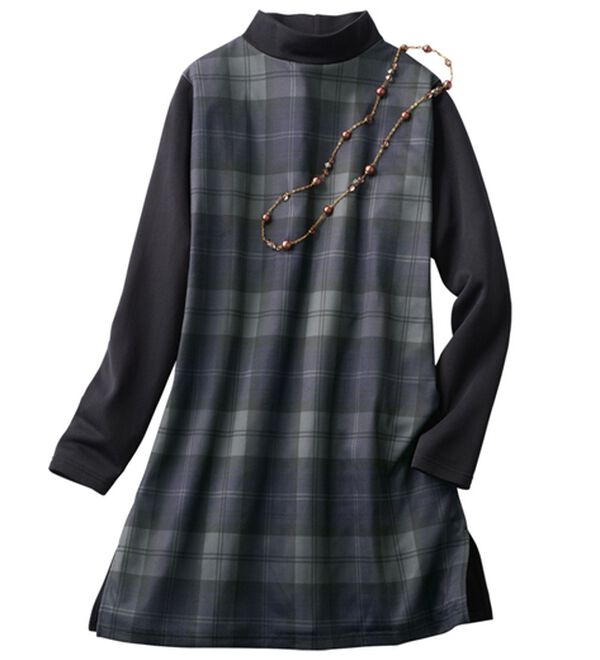 LAVIENNE（ラヴィエンヌ）の「【２枚組】お洒落な暖かモノトーンチュニック（チュニック）」｜詳細画像