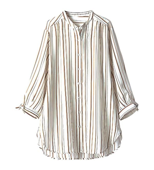 BELLUNA（ベルーナ）の「涼感やわらか袖リボンシャツチュニック（チュニック）」｜詳細画像