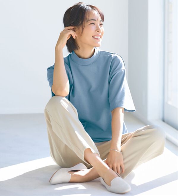 BELLUNA（ベルーナ）の「≪ＨｕｇＲｅａｍコットンＣｏｏｌ≫ひんやりハイネックプルオーバー（カットソー）」｜詳細画像