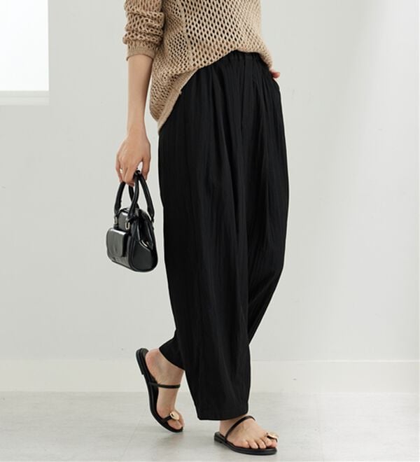 BELLUNA（ベルーナ）の「ビンテージ調タックワイドパンツ（ワイドパンツ・ガウチョ）」｜詳細画像