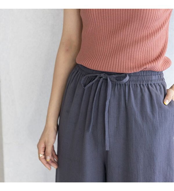 GeeRA（ジーラ）の「麻入りリラックスワイドパンツ（ワイドパンツ・ガウチョ）」｜詳細画像