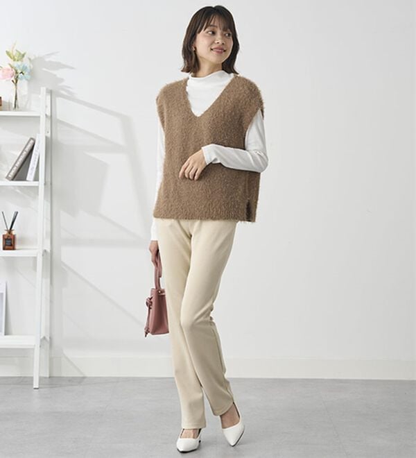 BELLUNA（ベルーナ）の「【裏起毛有無】ジャストフィットらくらくパンツ（フルレングスパンツ）」｜詳細画像