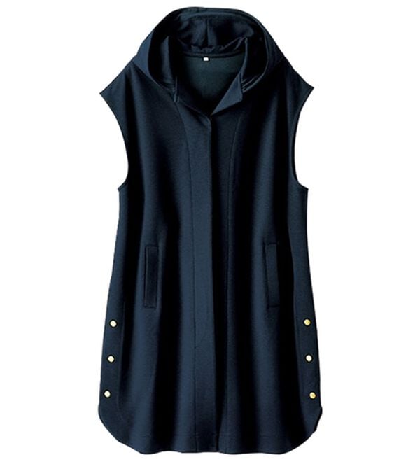 BELLUNA（ベルーナ）の「柔らかとろみ素材裾ボタンロングジレ（ジレ）」｜詳細画像