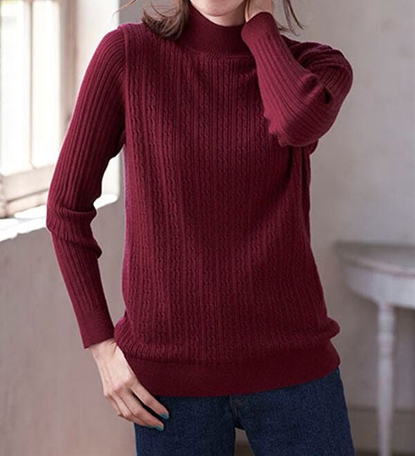 BELLUNA（ベルーナ）の「洗える！裏ベロアあったかセーター（ニット・セーター）」｜詳細画像