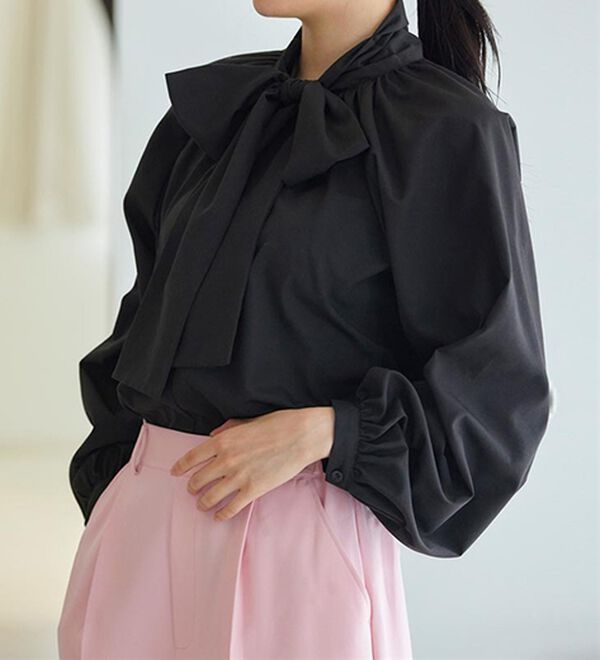 RANAN（ラナン）の「ボリュームボウタイブラウス（ブラウス）」｜詳細画像