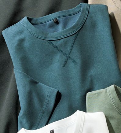 「＜シンプル＆プラス＞長く着られるライトトレーナー（メンズＴシャツ）」