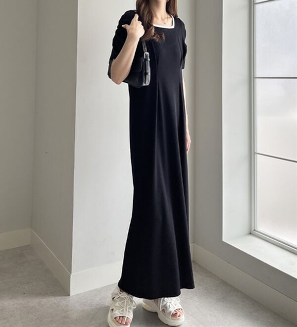 GeeRA（ジーラ）の「バックオープン配色リブワンピース（その他ワンピース）」｜詳細画像