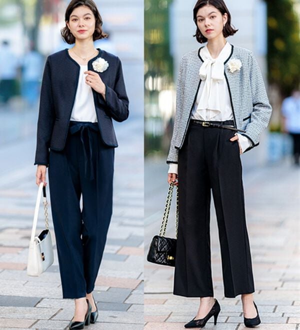 GeeRA（ジーラ）の「【4点セット】入学式も卒業式も！パンツが選べるセレモニーツイードジャケットスーツ（パンツスーツ）」｜詳細画像