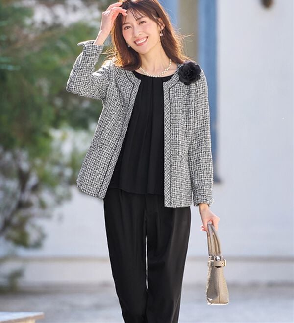 4点セット】入学式卒業式に！ママに嬉しい洗えるパンツスーツ＜7号