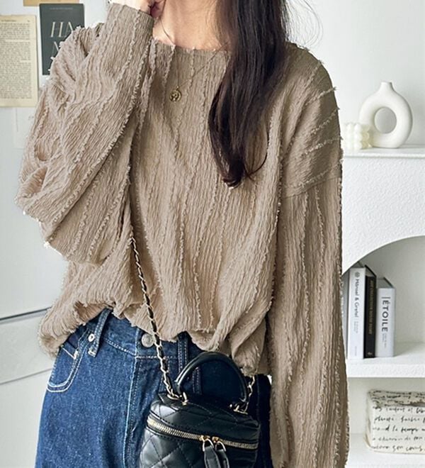 GeeRA（ジーラ）の「シャギージャカードボートネックカットソー（カットソー）」｜詳細画像