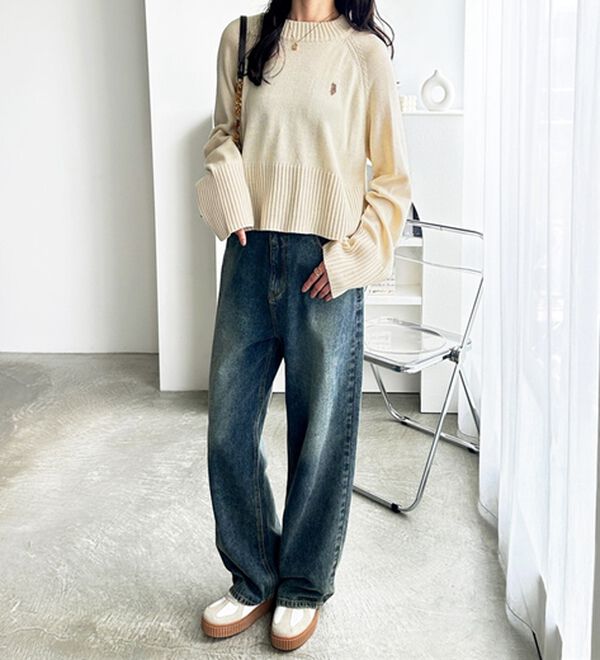 GeeRA（ジーラ）の「【ＵＳ．ＰＯＬＯ　ＡＳＳＮ】ショート丈ニット（ニット・セーター）」｜詳細画像