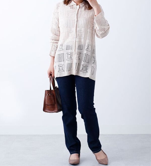 BELLUNA（ベルーナ）の「クロシェ風カーディガン（ニットカーディガン）」｜詳細画像