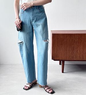 GeeRA（ジーラ）の「アソートカットアウトダメージパンツ（フルレングスパンツ）」｜ブリーチ