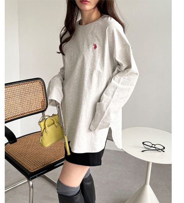 GeeRA（ジーラ）の「【Ｕ．Ｓ．ＰＯＬＯ ＡＳＳＮ】オーバーサイズ刺しゅうロンＴ（カットソー）」｜詳細画像