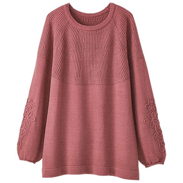 BELLUNA（ベルーナ）の「コード刺しゅうニットプルオーバー（ニット・セーター）」｜詳細画像