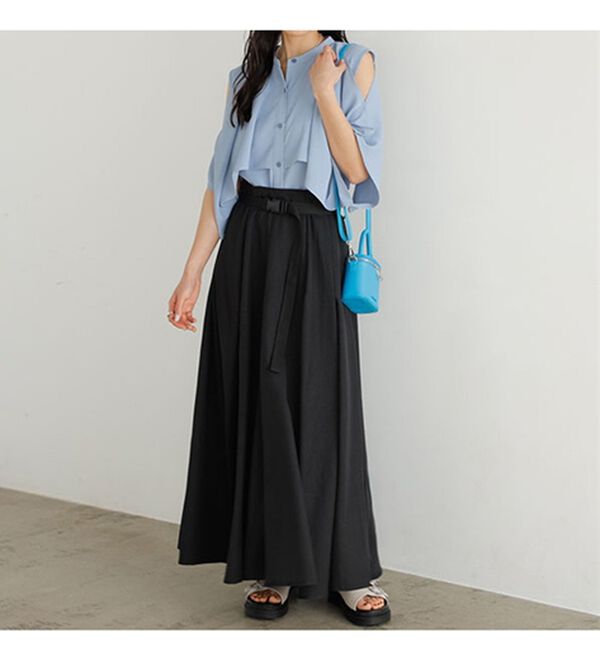 GeeRA（ジーラ）の「ワークベルト付フレアースカート（ロングスカート）」｜詳細画像