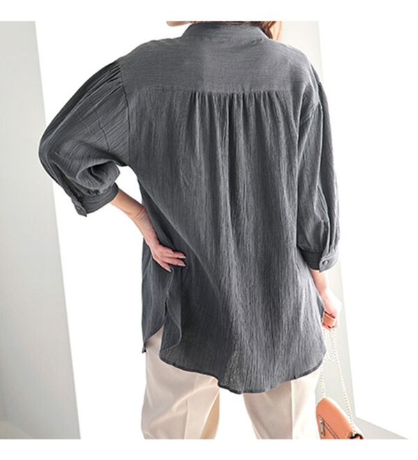 BELLUNA（ベルーナ）の「リサイクルコットンやわらか楊柳素材ブラウス（ブラウス）」｜詳細画像