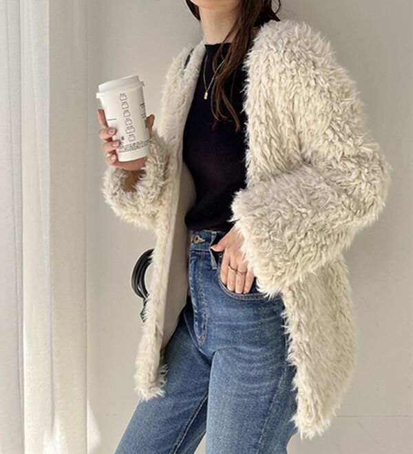 オーバーサイズボアカーディガン - ベルーナ【公式】