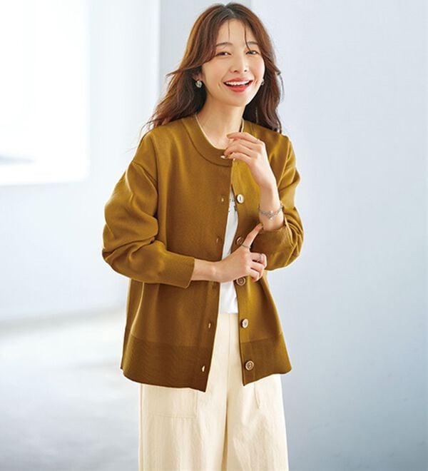 BELLUNA（ベルーナ）の「《快適Ｌａｂ．》サラもち！快適ビンテージ調素材ワイドパンツ（ワイドパンツ・ガウチョ）」｜詳細画像