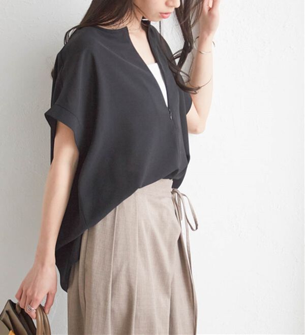 RANAN（ラナン）の「前後2WAYハーフジップブラウス（ブラウス）」｜詳細画像